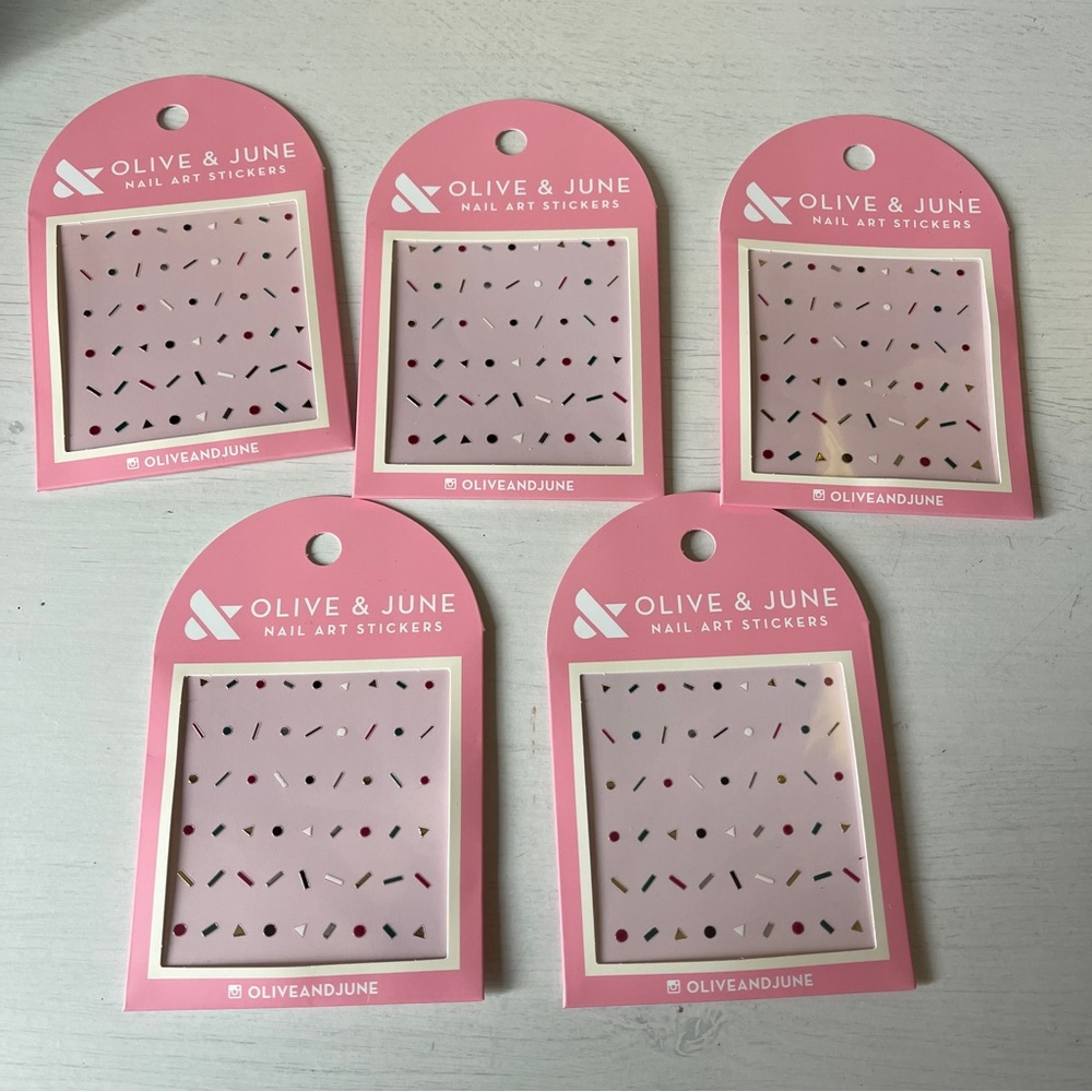 Lot Olive & June Simple Nail Art Stickers - 45 Stickers Per Pack ( 5 Pack)